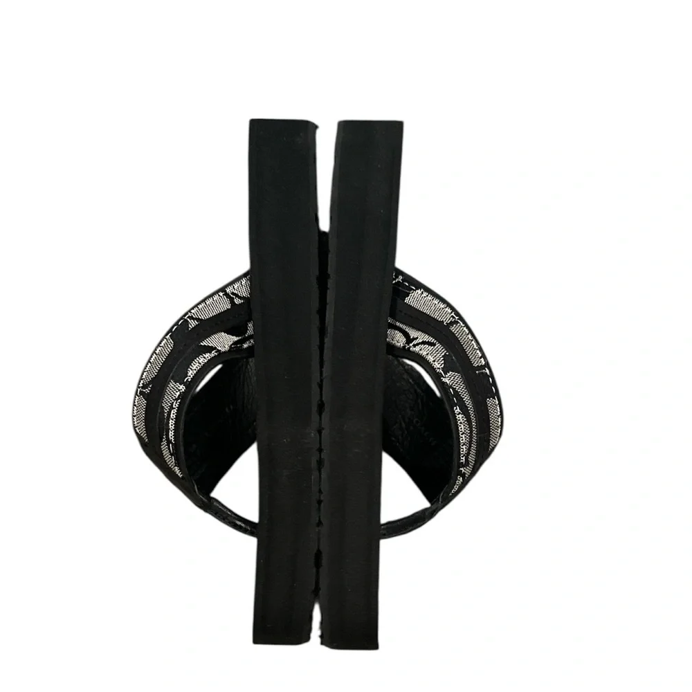 Coach Black White Silver Platform Cushioned Thong Toe Post Sandals 7 - Picture 3 of 8